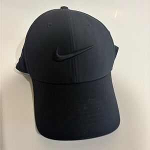 Nike Dri-FIT Black Club Cap. Velcro strap. Size M/L. Black on black.